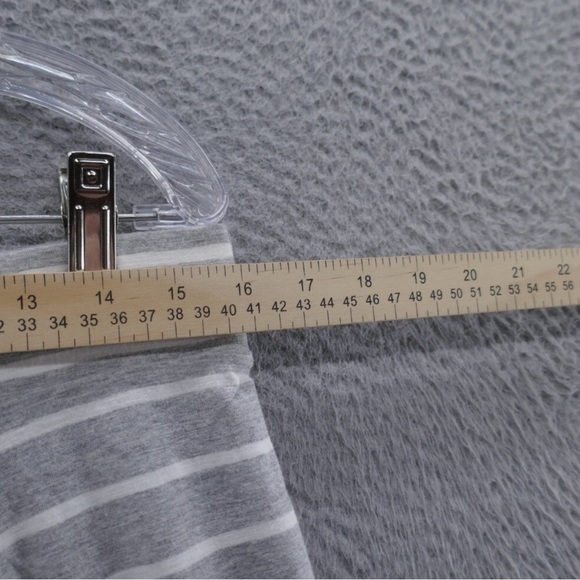 Talbots Gray Knit Maxi Skirt Womens Soft Medium Gray White Stripe Beachy Pull On - Picture 10 of 12